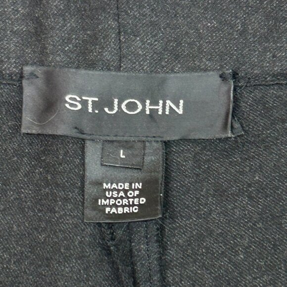 St.‎ John Dark Gray Wide-Leg Pants With Tie Waist - Women's Size Large - Picture 3 of 6